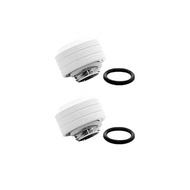 Dracaena G1/4 Thread to 3/8 Inch ID 1/2 Inch ODPVC Hose Copper Adapter Soft Tube Compression Fitting for Computer Water Cooling System 2 Pack White
