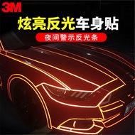 AT-🎇3MCar Reflective Decorative Strip Motorcycle Sticker Luminous Sticker Burst Wheel Hub Reflective Sticker Dazzling Li