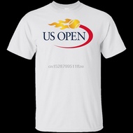 Us Open Tennis Championships Logo White T-Shirt Novak Djokovic Bodybuilding Shirt cotten tee