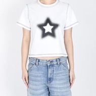 韓國 正反兩穿 反車線 半色調 漸層 光暈 模糊 星星 白色 短袖上衣 T-SHIRTS aeae 韓國設計師品牌 小眾品牌