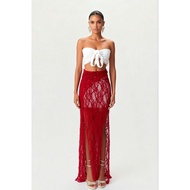 Maxi Skirt Red Brocade
