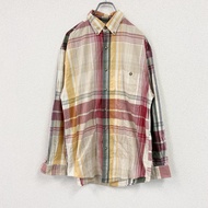 Eddie Bauer 長袖襯衫，格子圖案，顏色， M 碼，古著。