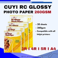 Cuyi RC GLOSSY Photo Paper 3R/4R/5R/A4 260gsm
