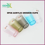 ◹ 9-Pieces Acrylic Cup Set for 100pesos Durable, Stylish, Multi-Purpose Drinkware and Everyday U