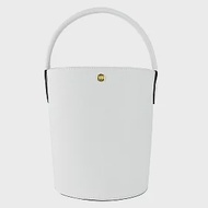 LONGCHAMP CUIR DE RUSSIE系列牛皮壓印手提水桶包(小) 白