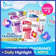 [Bundle of 2] Uzumi 6 in 1 Laundry Capsules Detergent Dual Fragrance Capsules SG First Dual Scents Capsules