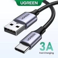 UGREEN USB A To USB Type C Cable Charger 3A Qualcomm 3.0 QC Quick Charge Fast Charging 480 Gbps Data Transfer USBC USB-C TypeC Type-C Nylon Braid for Samsung S23 Huawei Realme Xiaomi Google Pixel Laptop Smartphone Tablet Android