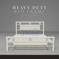(+TILAM) (KING SIZE) JKEE WHITE HEAVY DUTY Metal Queen & King Bed Frame Set - Furniture