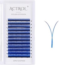 ACTROL YY Eyelashes Extension Lashes Blue D Curl 0.07mm 8-15mm Mixed Y Lash Volume Extension Easy Fa