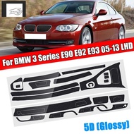 15PCS Car Interior Decorative Sticker 5D Glossy Carbon Fiber Trim Protective for-BMW 3 Series E90 E92 E93 2005-2012