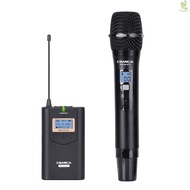 COMICA CVM-WM100H 48-Channel UHF Wireless Handheld Microphone System 328ft Range/ 16level Volume/ Real-Time Monitor with Transmitter, Receiver, Carry Bag, XLR &amp;  Came-022
