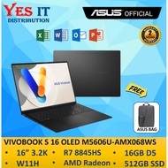 ASUS VIVOBOOK S 16 OLED M5606U-AMX068WS LAPTOP (R7-8845HS/16GD5X/512SSD/16 "3.2K/WIN11/OFFICE OPI)