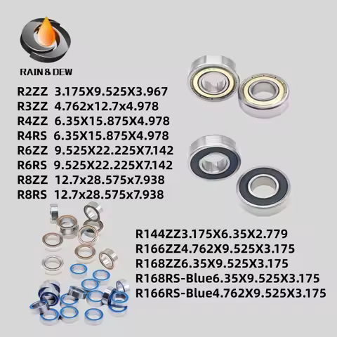 1/2/4 Pcs R168ZZ R168-2Z Miniature Bearing 6.35x9.525x3.175mm | 1/4 x 3/8 x 1/8 Inch Ball Bearings F
