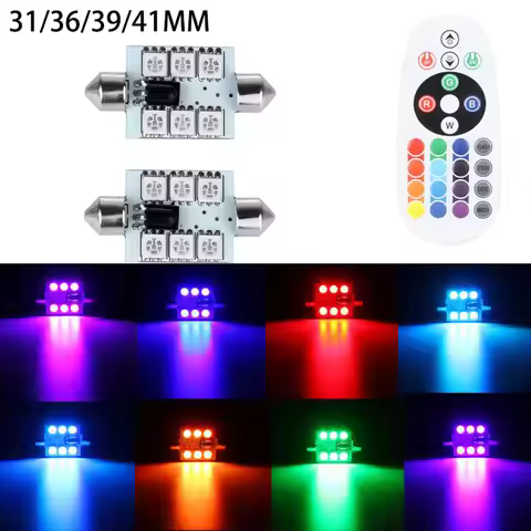 C5W C10W LED Festoon 31mm 36mm 39mm 41mm RGB Remote Control Car Inteiror Truck Van Bulb Dome Reading