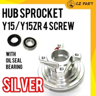 HUB SPROCKET CLUTCH HUB Y15ZR Y15 4H SCREW WITH BEARING AND OIL SEAL KING DRAG