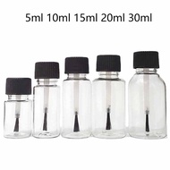 10pcs 5ml-30ml Empty Nail Polish Bottle with Brush Refill Bottle Glue Bottle Small Sample Nail Gel P
