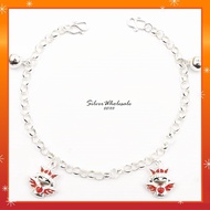 💥PROMO💥#BB188 3D Angel & Princess Charm with Red Enamel Baby Anklet-925 Sterling Silver (Original Si