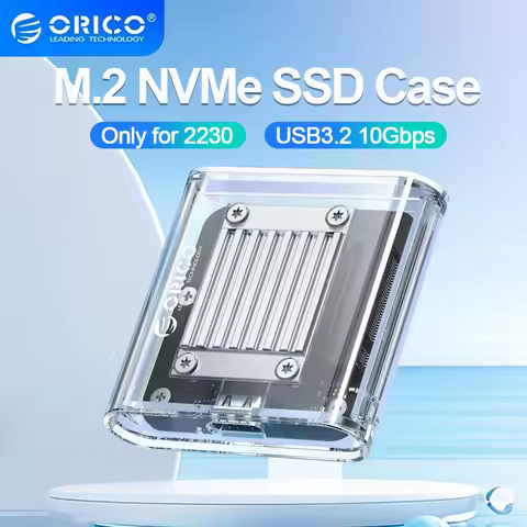 ORICO M.2 SSD Case NVME SSD Enclosure Tool Free 10Gbps M.2 to USB Type C Transparent External Adapte