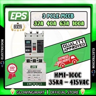 EPS 2POLE & 3POLE MCCB 32A,40A,63A,80A,100A,125A,160A,200A,225A 35KA & 50KA MOULDED CASE CIRCUIT BRE