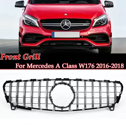 For Mercedes Benz A Class W176 Lci 2016-2018 Chrome Panamericana GT Diamond A45 AMG Style Front Bump