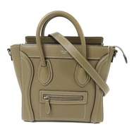 CELINE 牛皮皮革Nano Luggage銀扣手挽肩背兩用袋