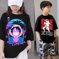 One Piece cartoon t shirt Tops masid anime shirt Japanese luffy kids tshirts children's clothes MASI