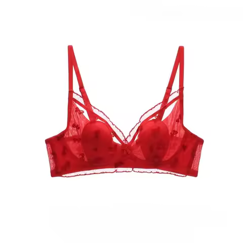 Lovely Japanese Bunny Ears Bra Set Ultra-Thin Small Bust Boost Large Bust Support Anti-Sagging Soft 