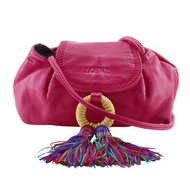 【日本直送】LOEWE 羅威 Pochette 側肩包 流蘇皮革 粉色 女仕【二手】