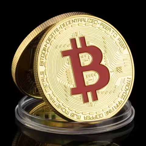 Bitcoin 1PCS Creative Souvenir Golden Plated Commemorative Coin Cryptocurrency Coin Physical Bitcoin