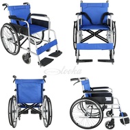 AOLIKE  Wheelchair วีลแชร์ รถเข็นผู้ป่วย พับได้ โครงเหล็กชุบโครเมี่ยม รุ่น ALK809-46 wheelchair รถเข็นผู้ป่วย wheelchair พับได้ วีลแชร์ พับได้วีลแชร์ Folding wheelchair Solid tire No inflation