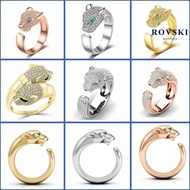 ROVSKI Fashion Korean Ready Stock Jewelry Cincin Lelaki Cincin Lelaki Perempuan Various Collections of Zircon Combination Tiger 925 Silver Gold Diamond Couple Silver 925 Original