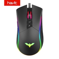 Havit RGB Gaming Moe B Wired Optical Mice 4800 DPI 7 Buons &amp; 7 Color Backlit for Laptop PC Gamer Computer Desktop