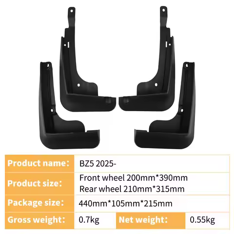 Fenders are suitable for Toyota BZ5 2025 car front and rear tire mudguard leather splash proof modif