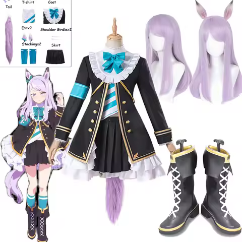 Anime Umamusume: Pretty Derby Season 2 Mejiro McQueen Cosplay Costume Lolita Dresses SJ Uniform Wig 