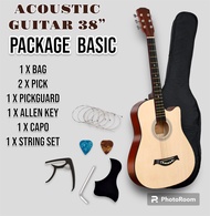 Acoustic Guitar 38 inch R38 Package (COMBO Set/ Gitar Akustik/ Standard Acoustic/ Starter Pack/ Gita