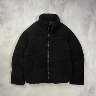 SPAO Black Corduroy Padded Puffer Jacket