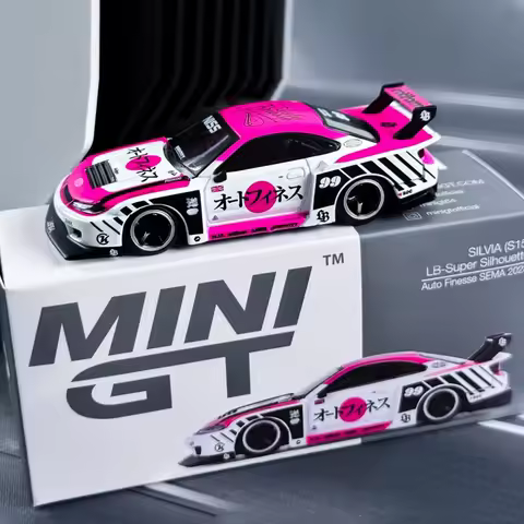 MINIGT 1:64 LB Super Silhouette S15 SILVIA pink alloy car model 781