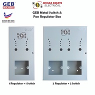 GEB Metal Switch & Fan Regulator Box - 1 Regulator + 1 Switch / 2 Regulator + 2 Switch