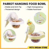 Yee Pet Hanging Food Bowl Parrot Hanging Food Bowl Bird Feeding Dish Cage wire hang bowl Sugar glide