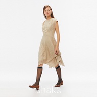 SS25 Shaka Goddess Dress เดรสผ้าแจ็คการ์ด ผ้าทอเป็นขอบสลับลายทาง DS-8250308 (KHAKI)