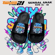 Boys' rubber sandals with anomali motif 67 SIX SEVEN steal brainrota