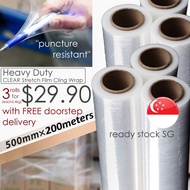 [Bundle of 3 rolls] Heavy Duty (Clear) Stretch Film Pallet Cling Wrap with free registered shipping