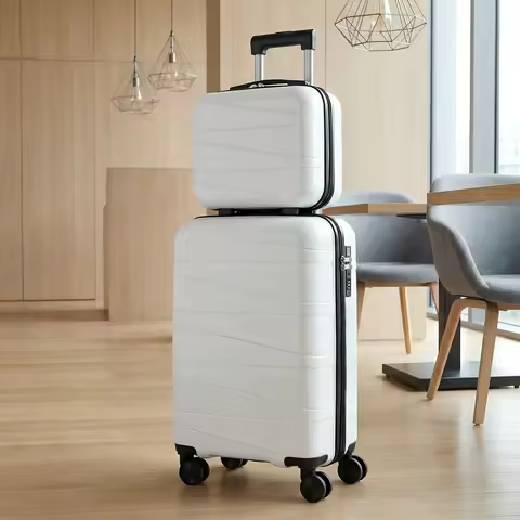 20 And 14 Inch Luggage & Cosmetic Storage 2pcs Set, With Spinner Wheels, Carry-On Size Suitcase Trav