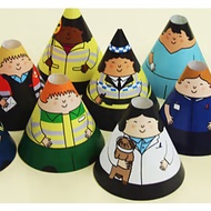 Career Themed Paper Dolls - Set of 9 handmade collage games for children printed on A4 paper