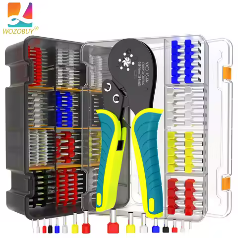 WOZOBUY Ferrule Crimping Tool Kit, VXC9 16-6N /HSC8 6-4A/6-6A Ferrule Crimper Plier with 2800pcs Wir
