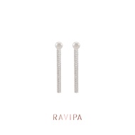 Ravipa | Triple Chain Pearl Earrings - ต่างหู