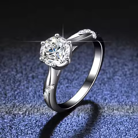 100% Original Certified PT950 Platinum Ring 18k White Gold 0.5-3Carat Moissanite Fine Jewelry Weddin