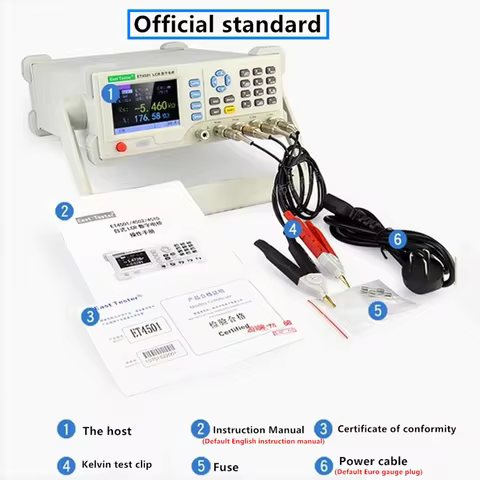 ET4501 ET4502 ET4510 Desktop LCR Tester Desktop Digital Bridge 10Hz~100kHz 1 Hz Continuously Adjusta