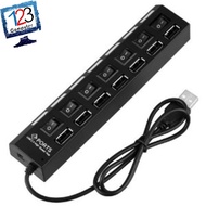 Usb Hub 7 Port Led Light Switch On Off Hispeed/7Port Hi-Speed 2.0