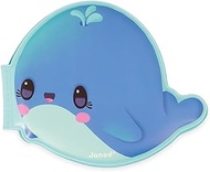 Janod Bath Book Bath Toy for Baby 8 Illustrated Pages Children's Book in Whale Shape, From 10 Months
